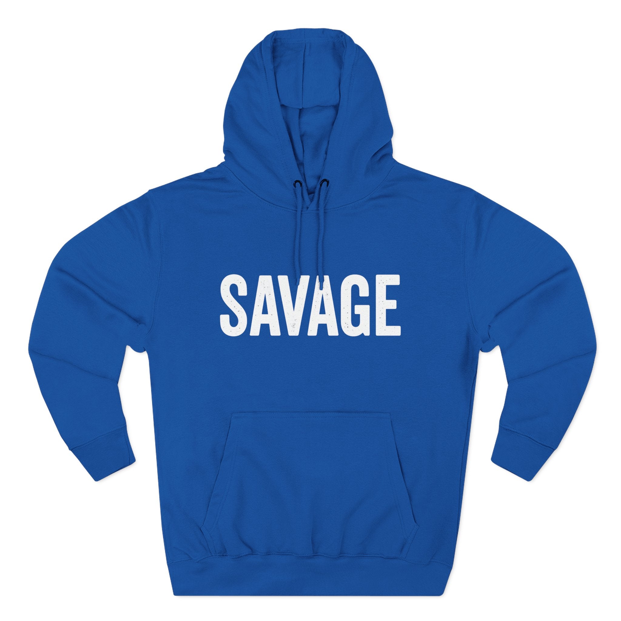 Savage Three-Panel Fleece Hoodie, Cozy Streetwear, Gift for Trendsetters, Fall Fashion, Casual Wear, Unique Hoodie