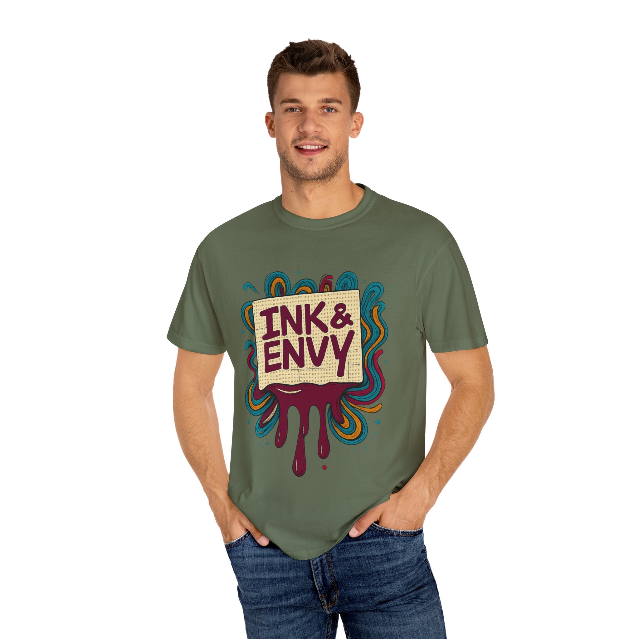 Ink & Envy T-Shirt | Colorful Graphic Tee, Unisex Apparel, Artistic Gift, Casual Wear, Creative Expression