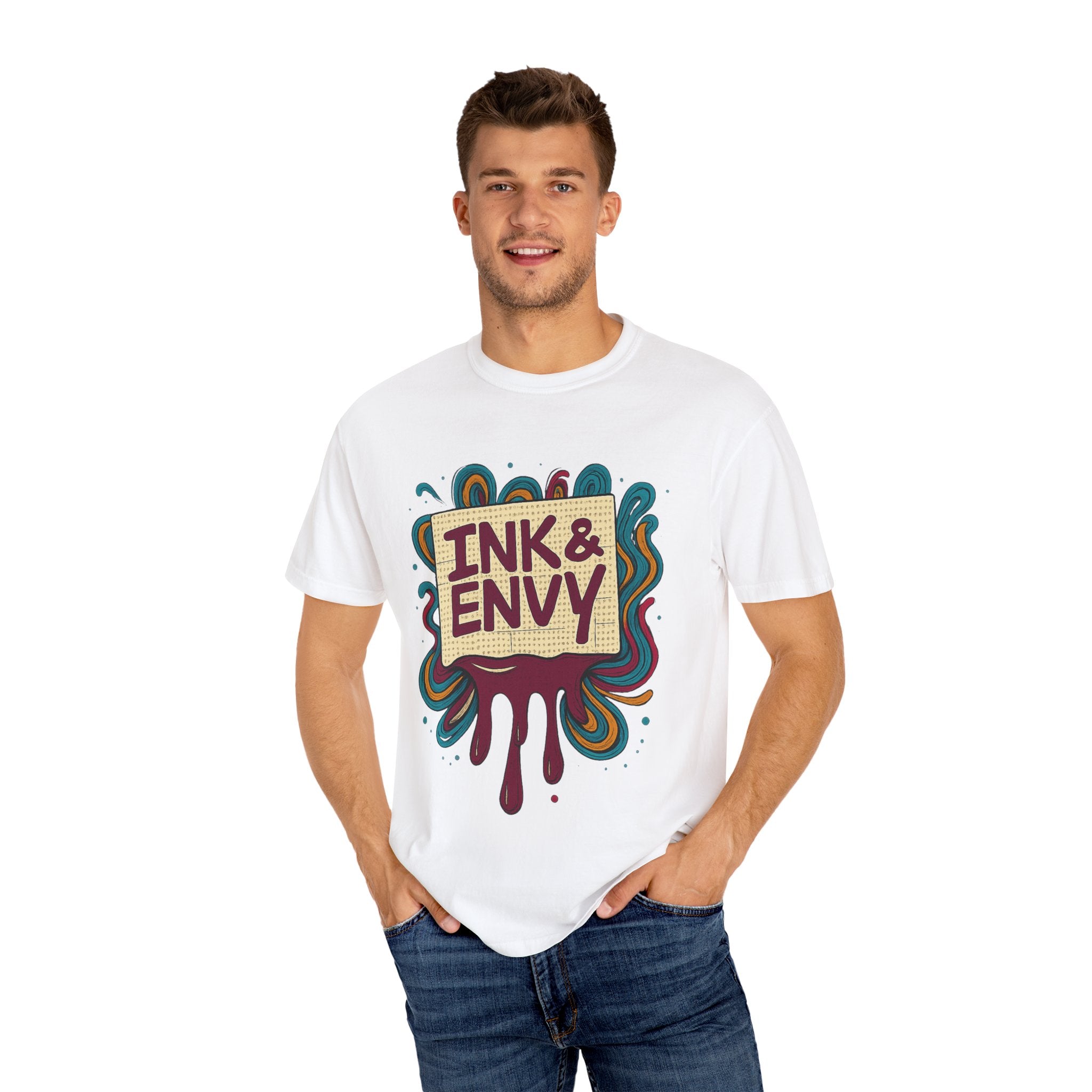 Ink & Envy T-Shirt | Colorful Graphic Tee, Unisex Apparel, Artistic Gift, Casual Wear, Creative Expression