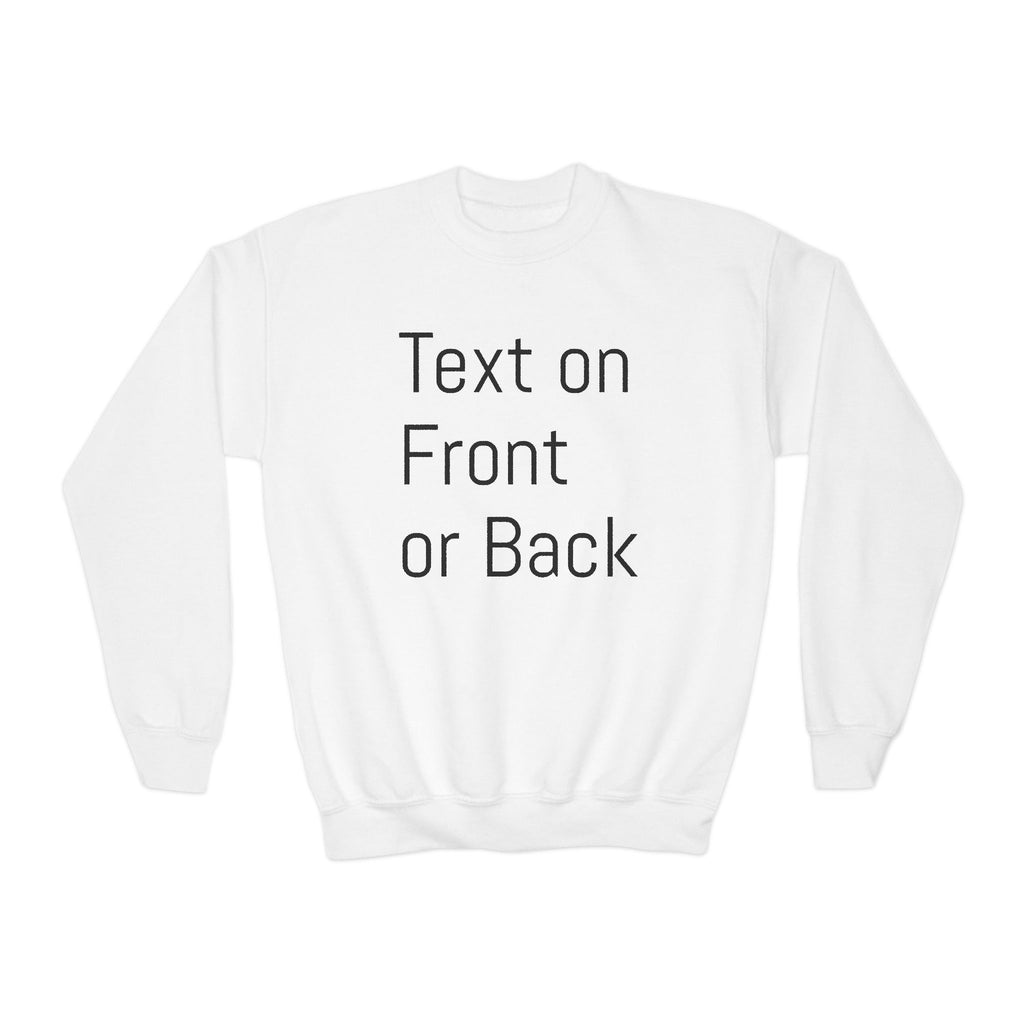 Youth Customizable Crewneck Sweatshirt, Personalized Gift, Cozy Youth Sweatshirt, Kids Casual Wear, Holiday Gift, Fun Fashion