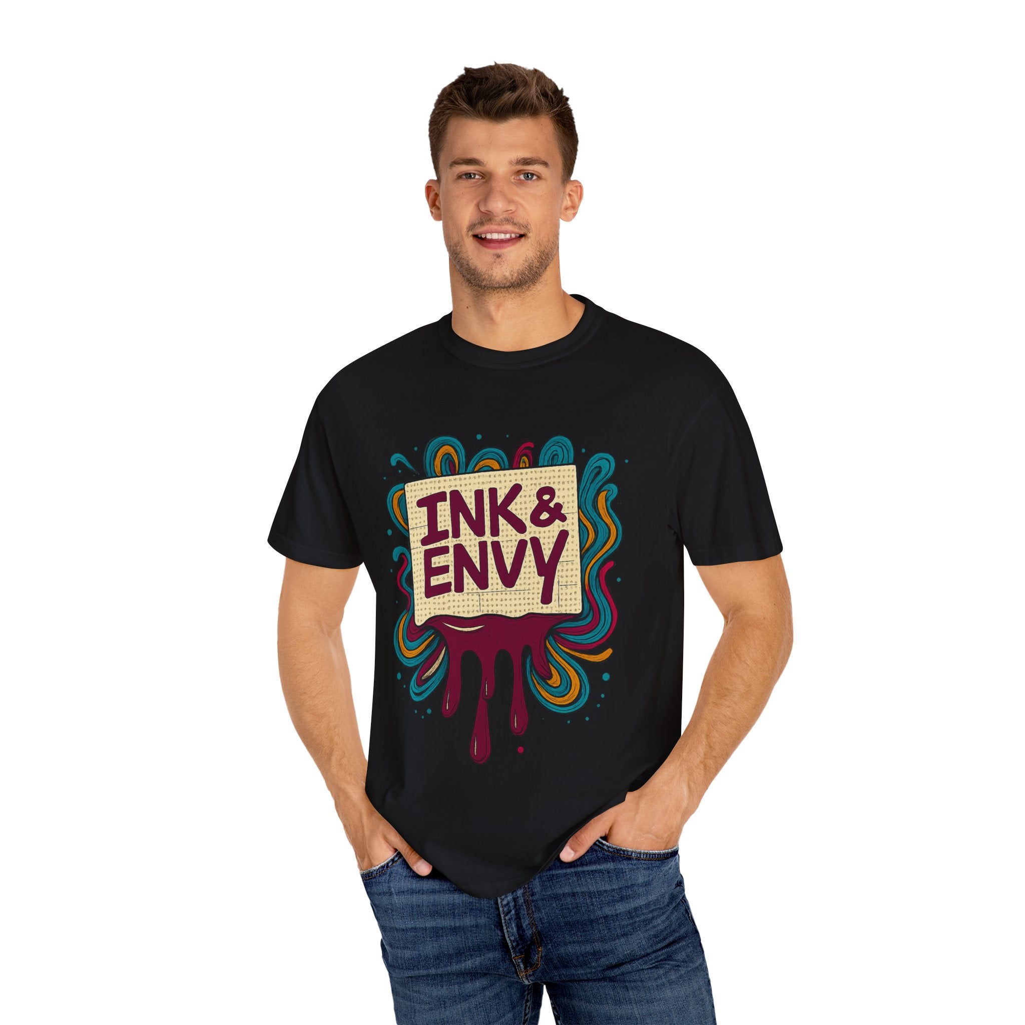 Ink & Envy T-Shirt | Colorful Graphic Tee, Unisex Apparel, Artistic Gift, Casual Wear, Creative Expression