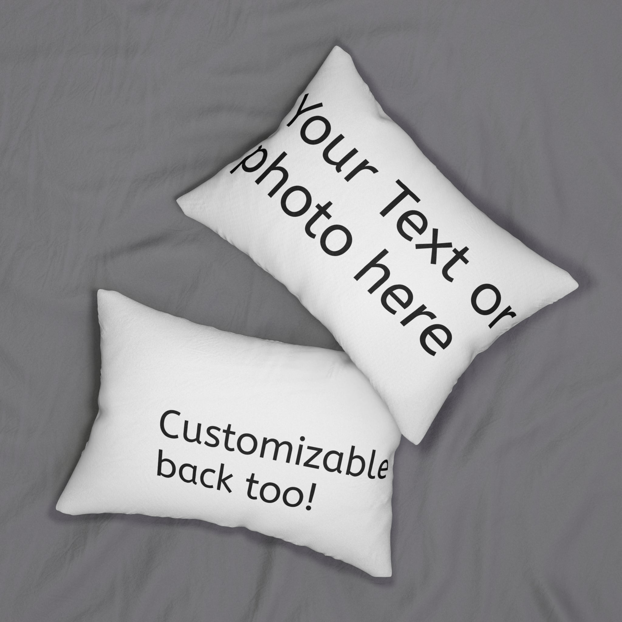 Custom Spun Polyester Lumbar Pillow, Personalized Throw Pillow, Home Decor, Wedding Gift, Custom Text Pillow, Cozy Gift Idea