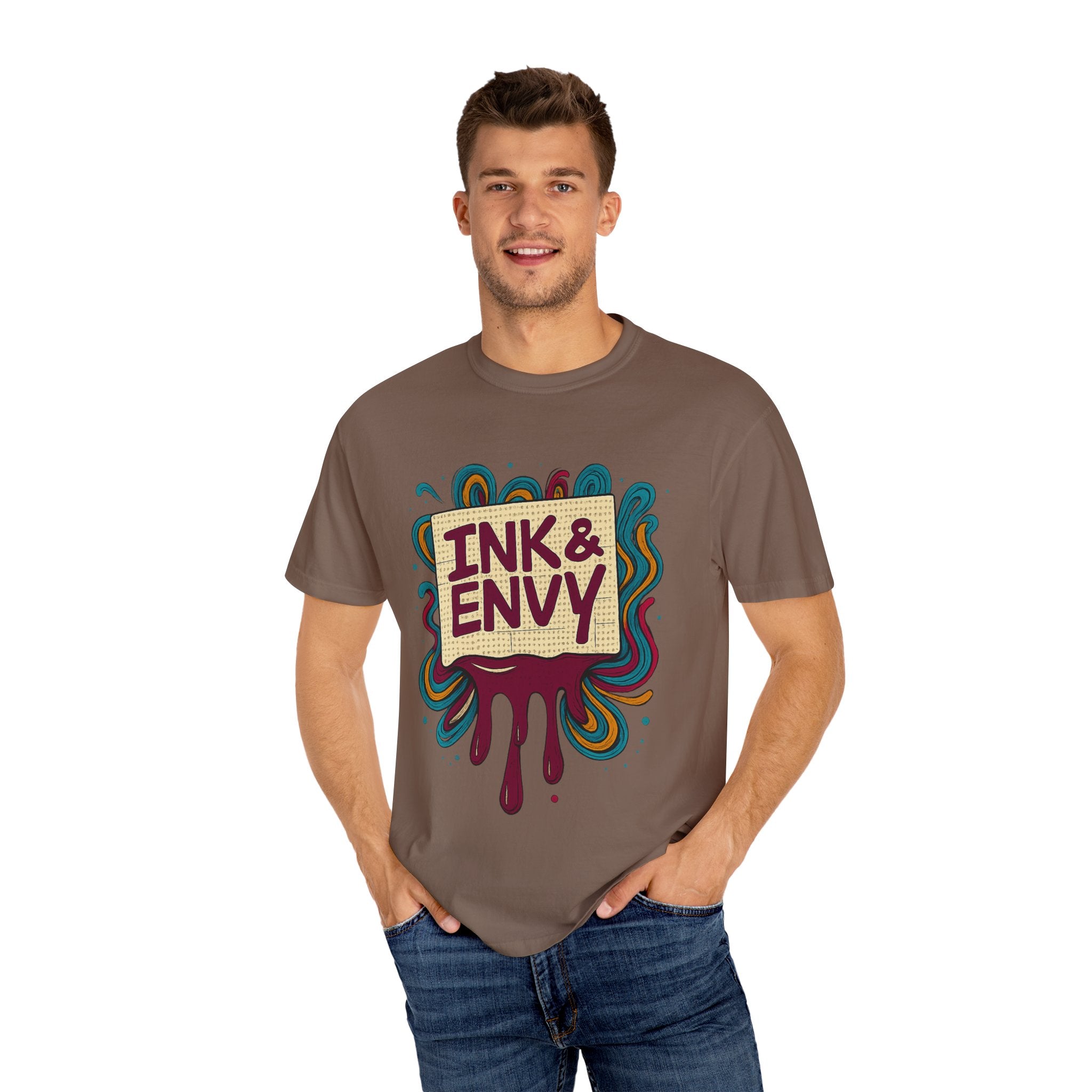 Ink & Envy T-Shirt | Colorful Graphic Tee, Unisex Apparel, Artistic Gift, Casual Wear, Creative Expression