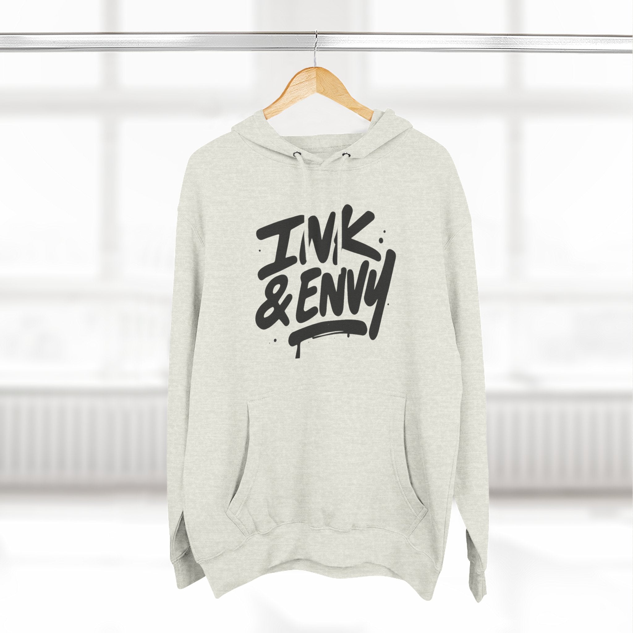 Stylish Fleece Hoodie with Ink & Envy Design, Cozy Streetwear, Gift for Him/Her/Friends, Casual Wear, Trendy Apparel