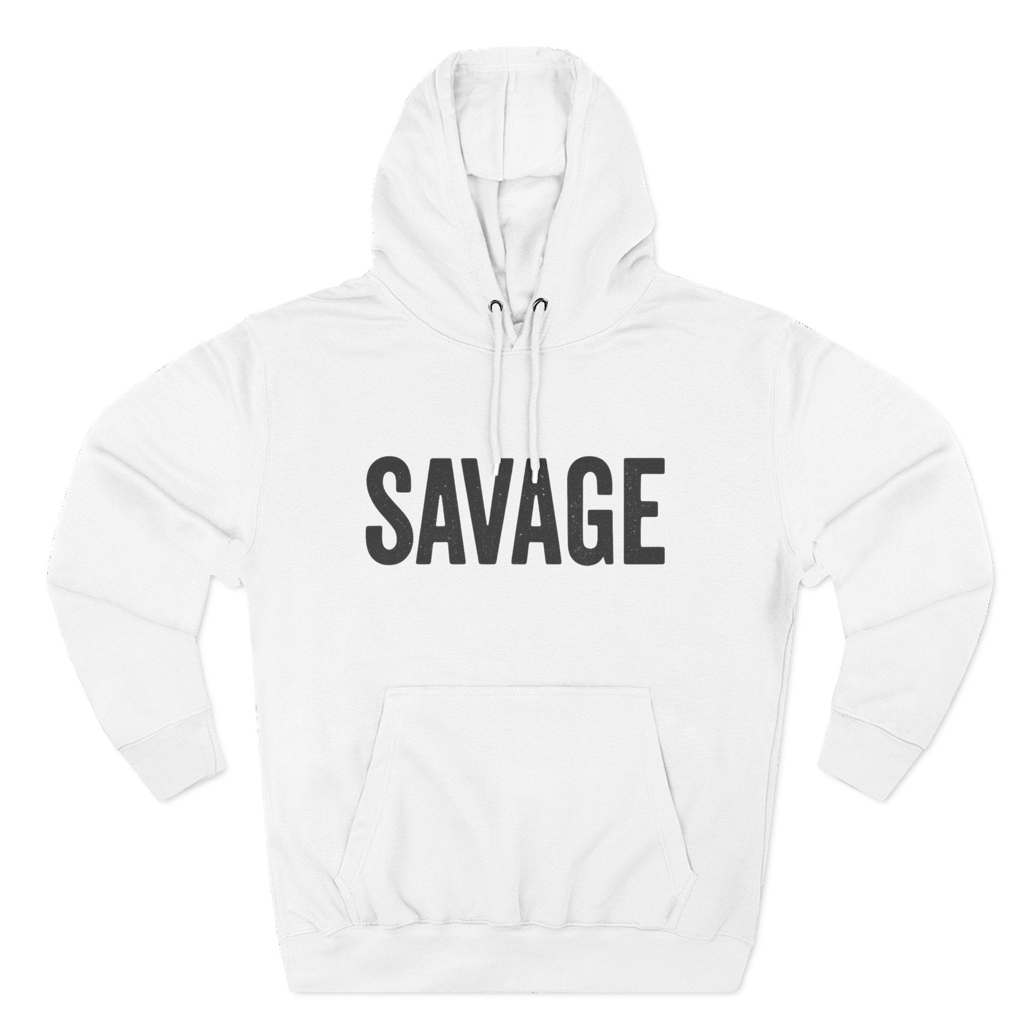 Savage Three-Panel Fleece Hoodie | Trendy Streetwear, Cozy Loungewear, Gift for Her, Unisex Fashion, Casual Outfit