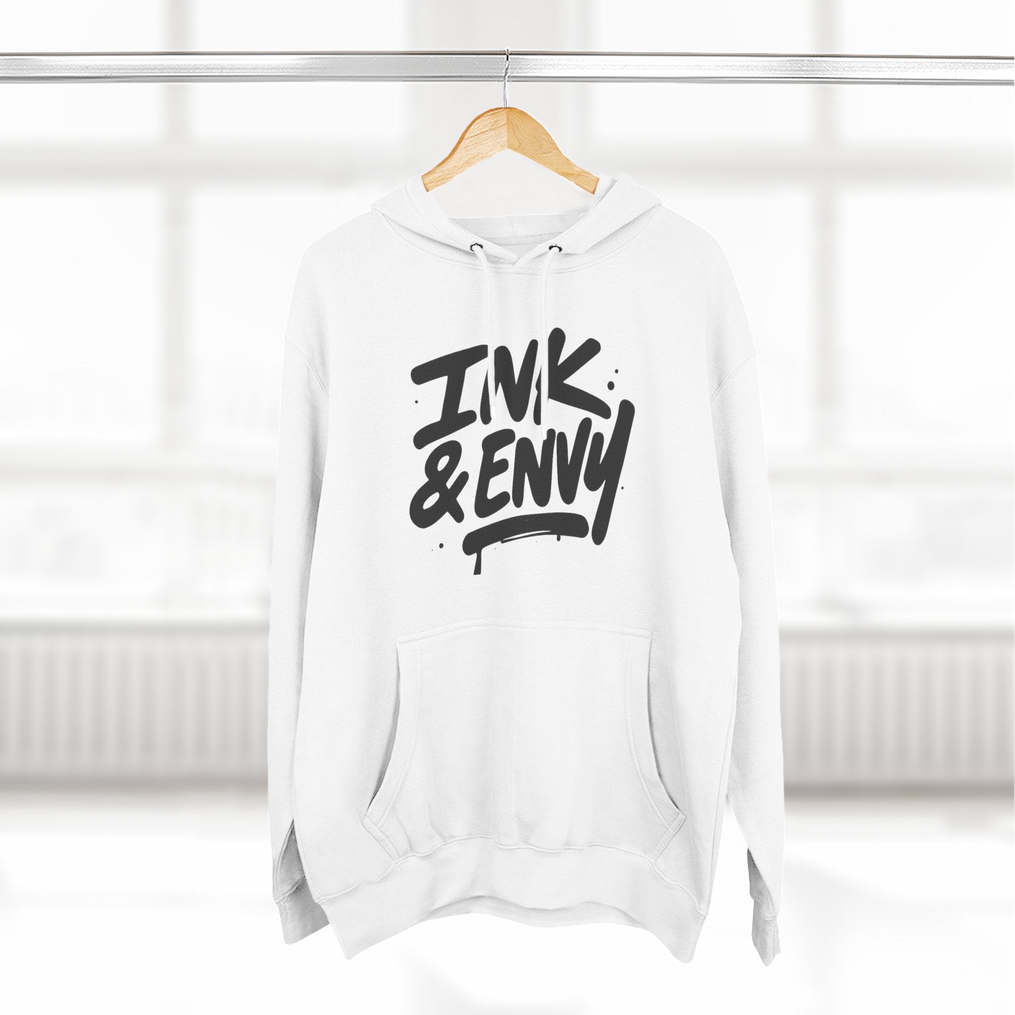 Stylish Fleece Hoodie with Ink & Envy Design, Cozy Streetwear, Gift for Him/Her/Friends, Casual Wear, Trendy Apparel