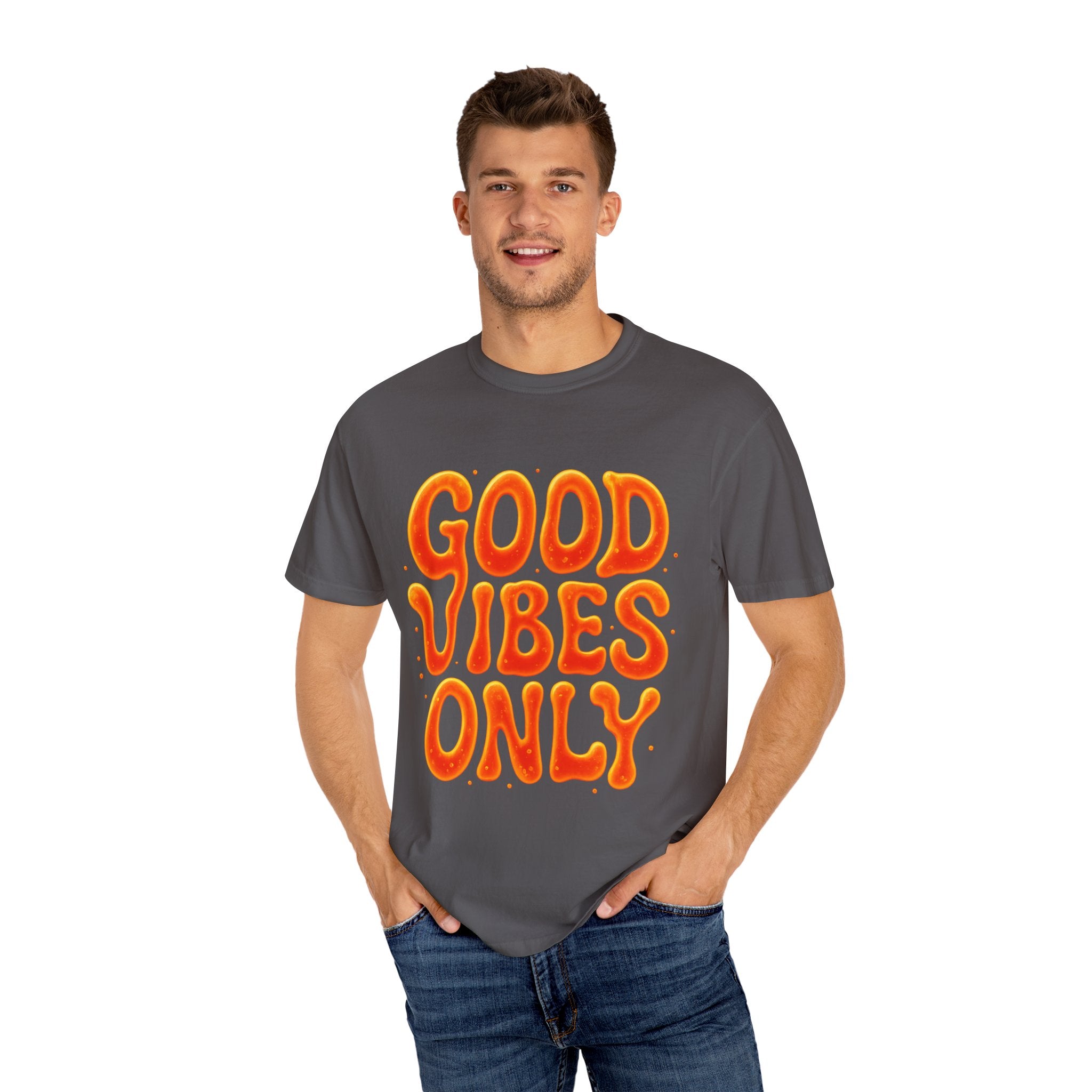 Good Vibes Only Unisex Garment-Dyed T-Shirt, Casual Wear, Positive Energy, Gift for Friends, Summer Wardrobe, Festival Apparel