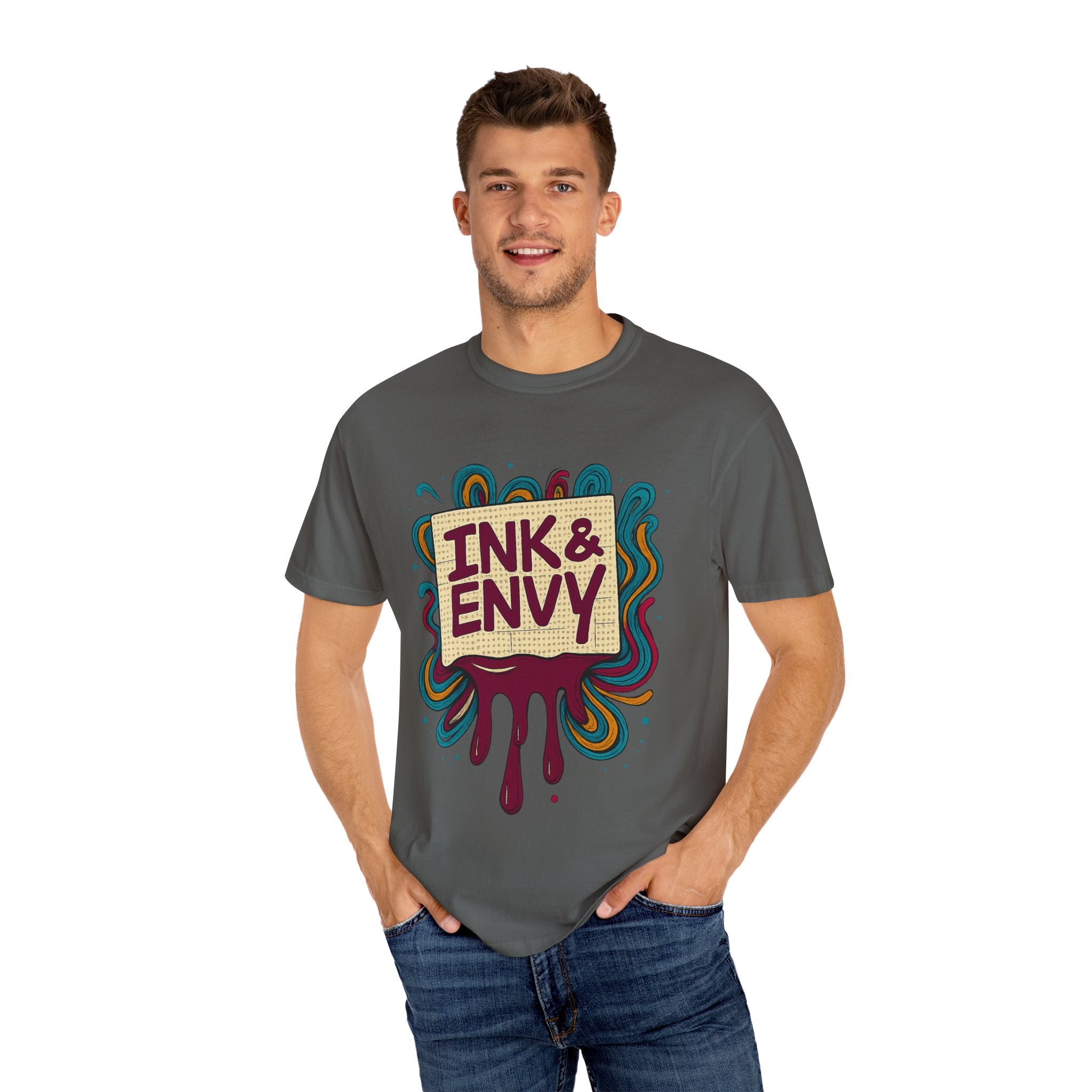 Ink & Envy T-Shirt | Colorful Graphic Tee, Unisex Apparel, Artistic Gift, Casual Wear, Creative Expression