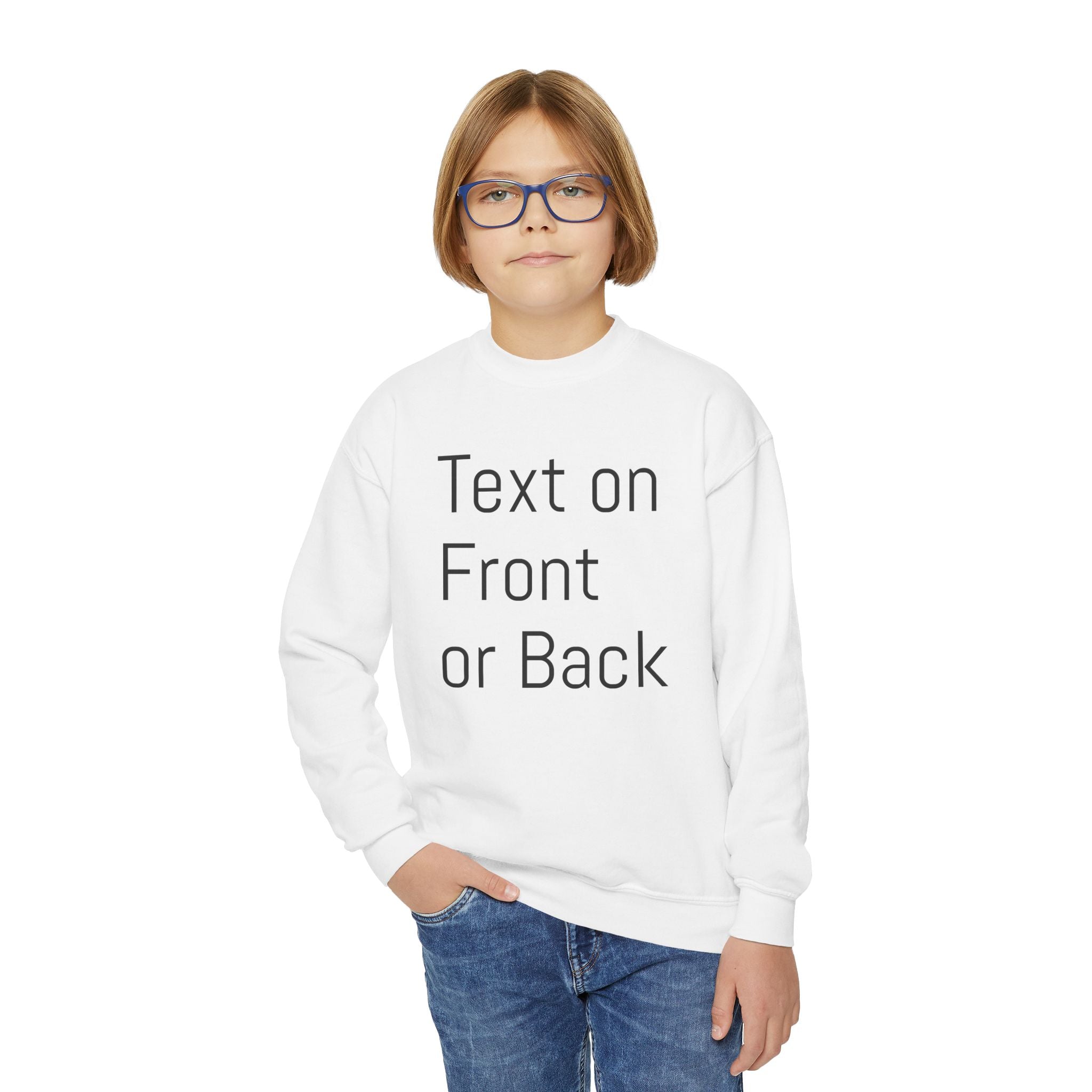 Youth Customizable Crewneck Sweatshirt, Personalized Gift, Cozy Youth Sweatshirt, Kids Casual Wear, Holiday Gift, Fun Fashion