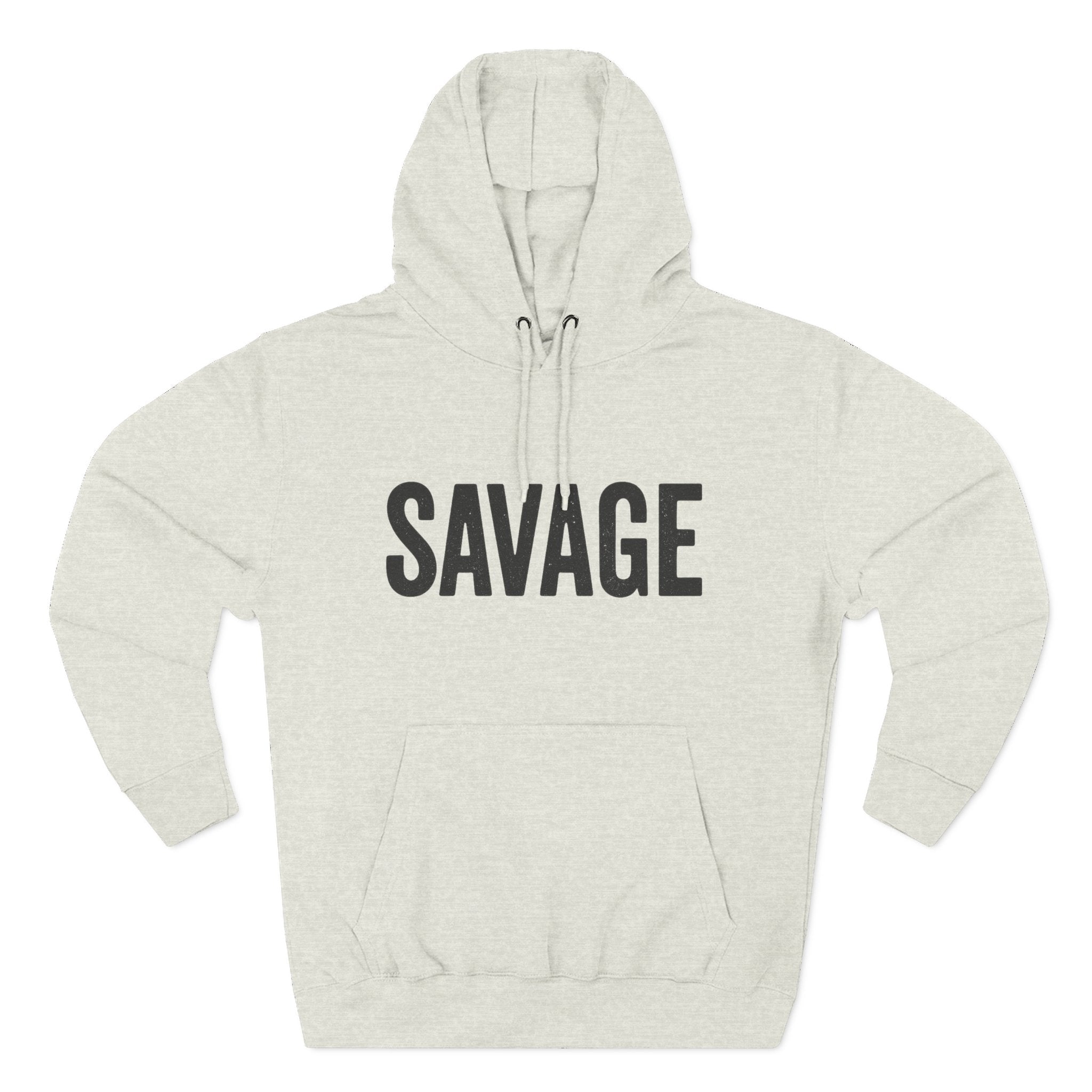 Savage Three-Panel Fleece Hoodie | Trendy Streetwear, Cozy Loungewear, Gift for Her, Unisex Fashion, Casual Outfit