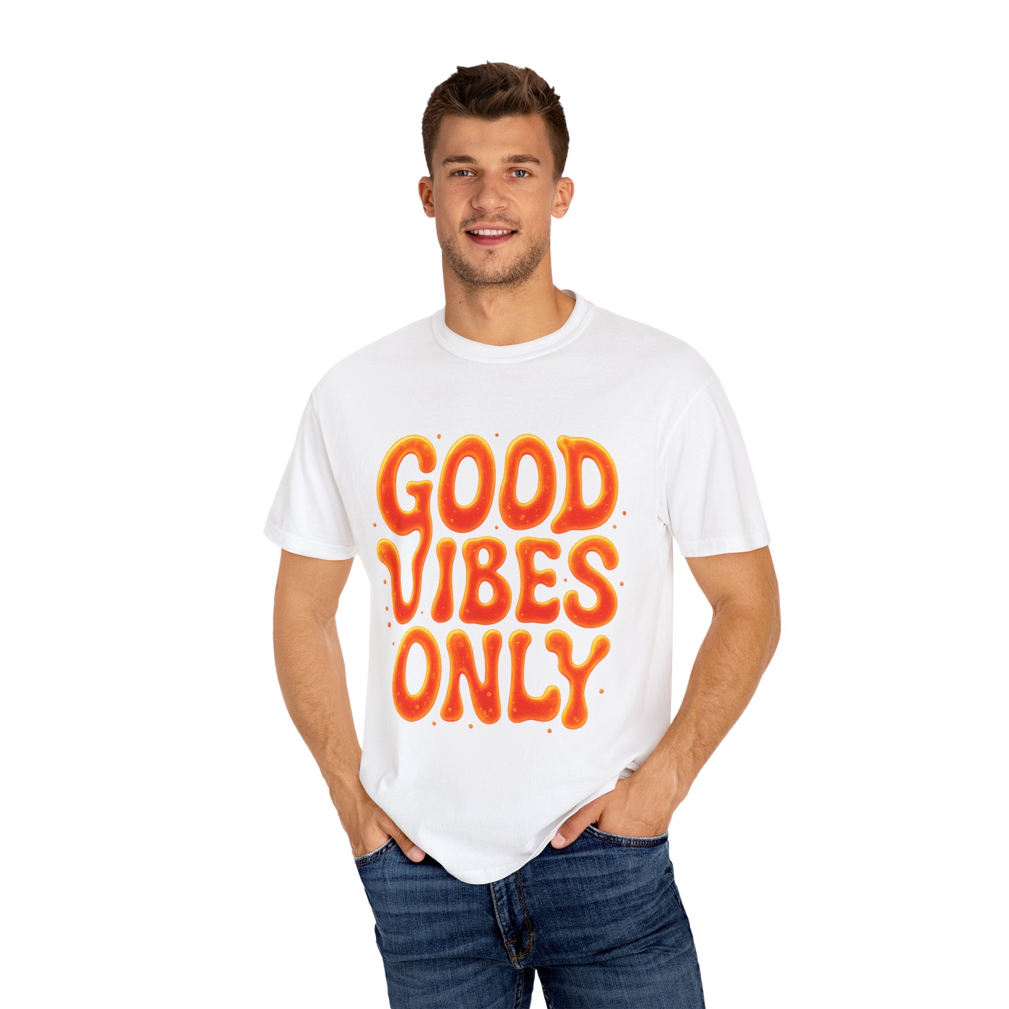 Good Vibes Only Unisex Garment-Dyed T-Shirt, Casual Wear, Positive Energy, Gift for Friends, Summer Wardrobe, Festival Apparel