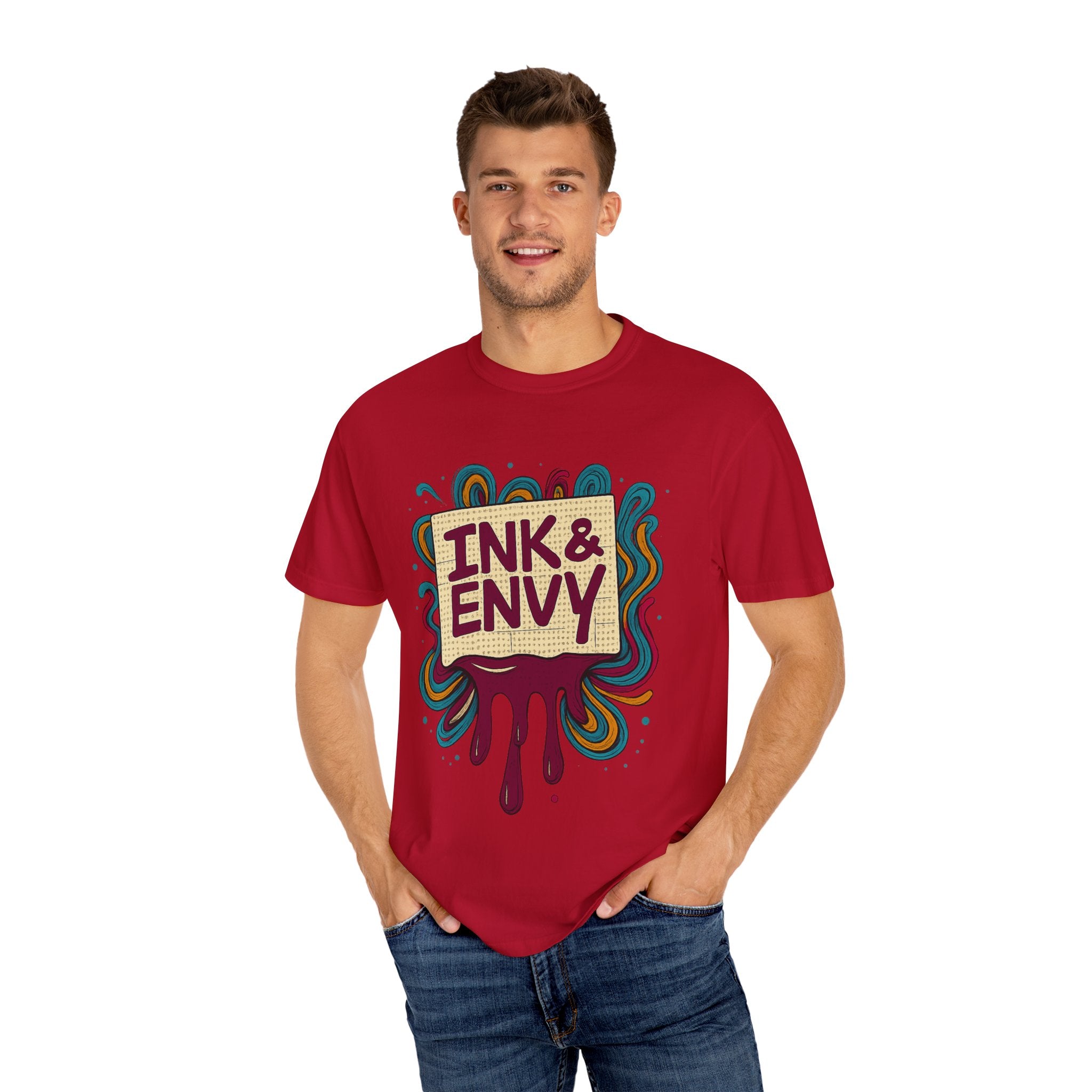 Ink & Envy T-Shirt | Colorful Graphic Tee, Unisex Apparel, Artistic Gift, Casual Wear, Creative Expression