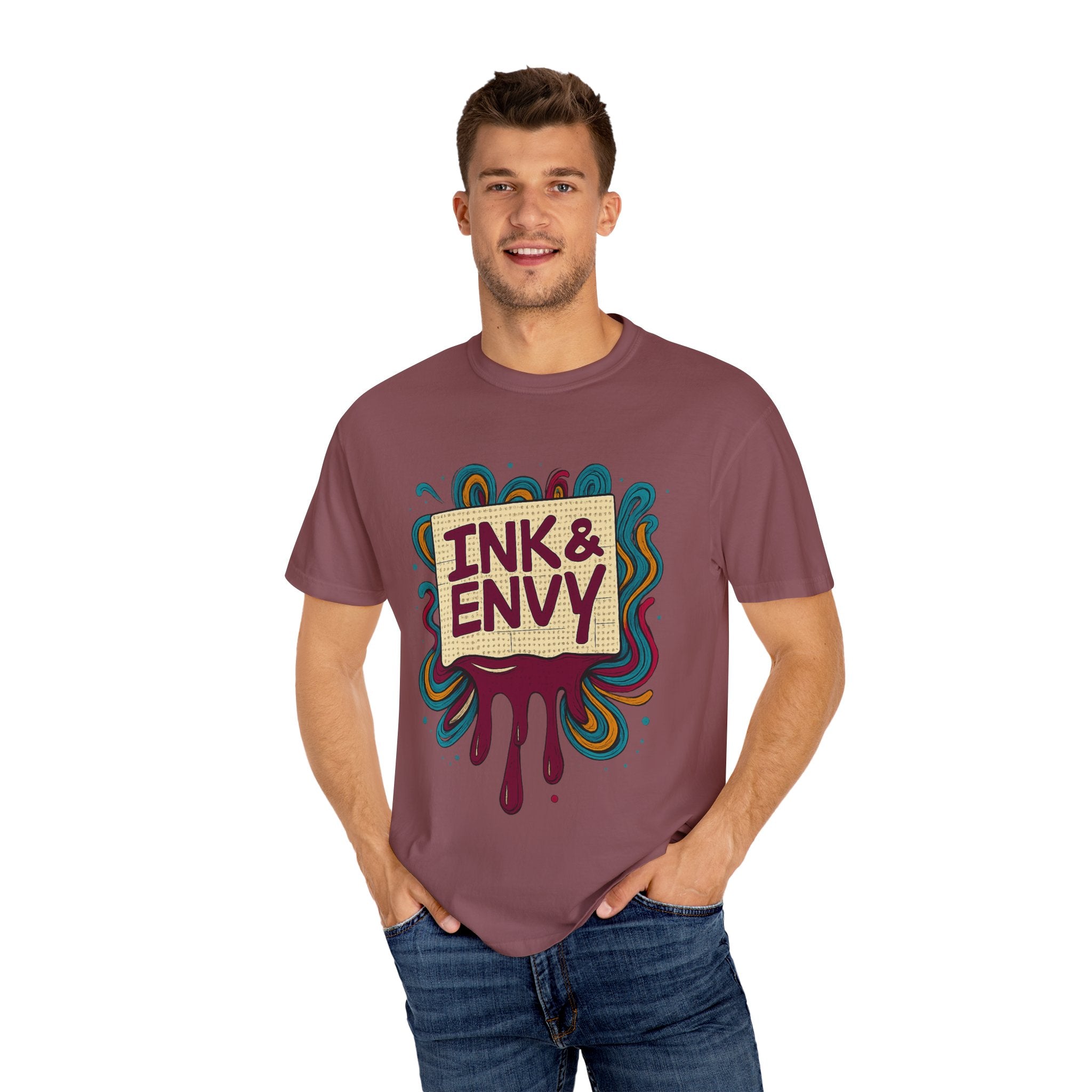 Ink & Envy T-Shirt | Colorful Graphic Tee, Unisex Apparel, Artistic Gift, Casual Wear, Creative Expression