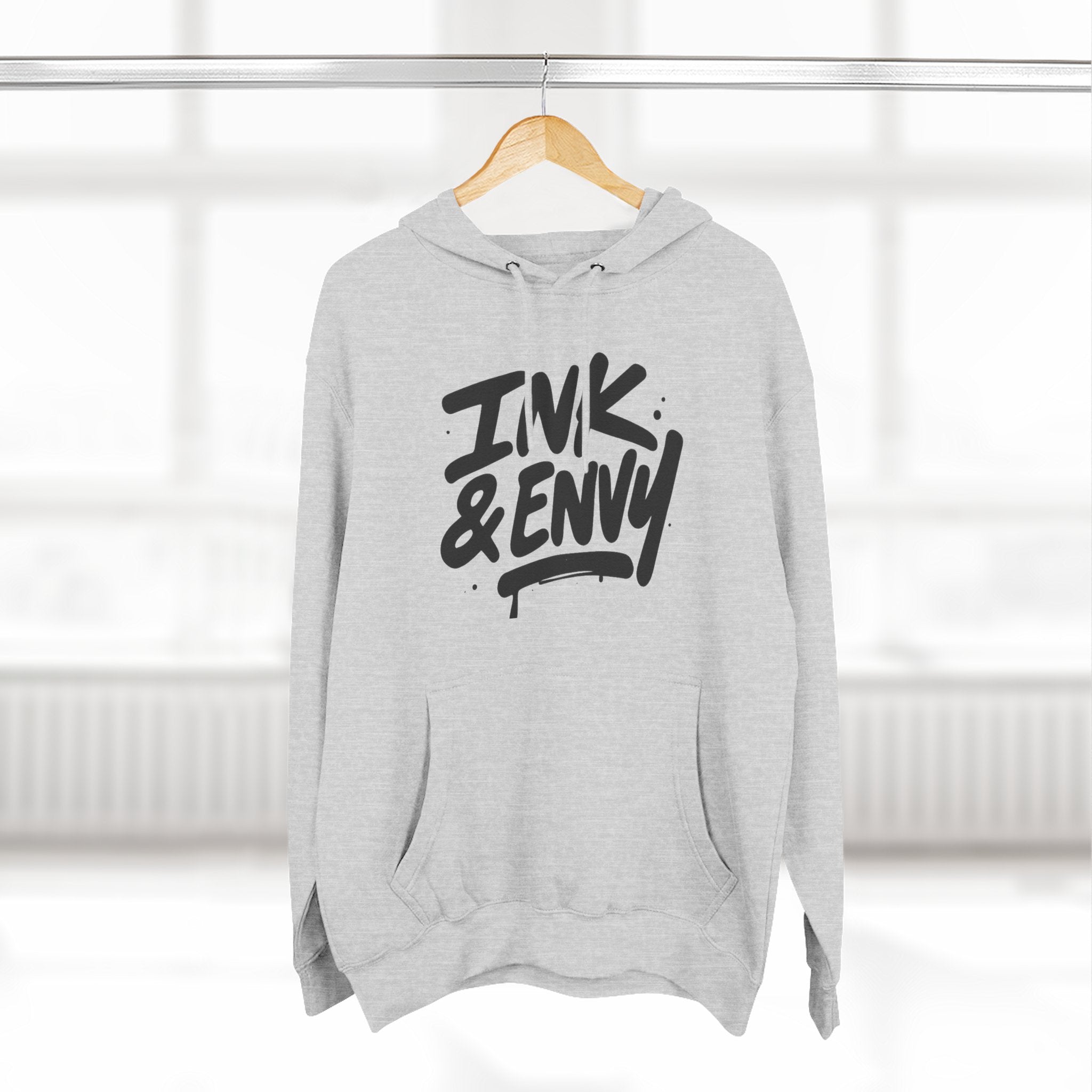 Stylish Fleece Hoodie with Ink & Envy Design, Cozy Streetwear, Gift for Him/Her/Friends, Casual Wear, Trendy Apparel