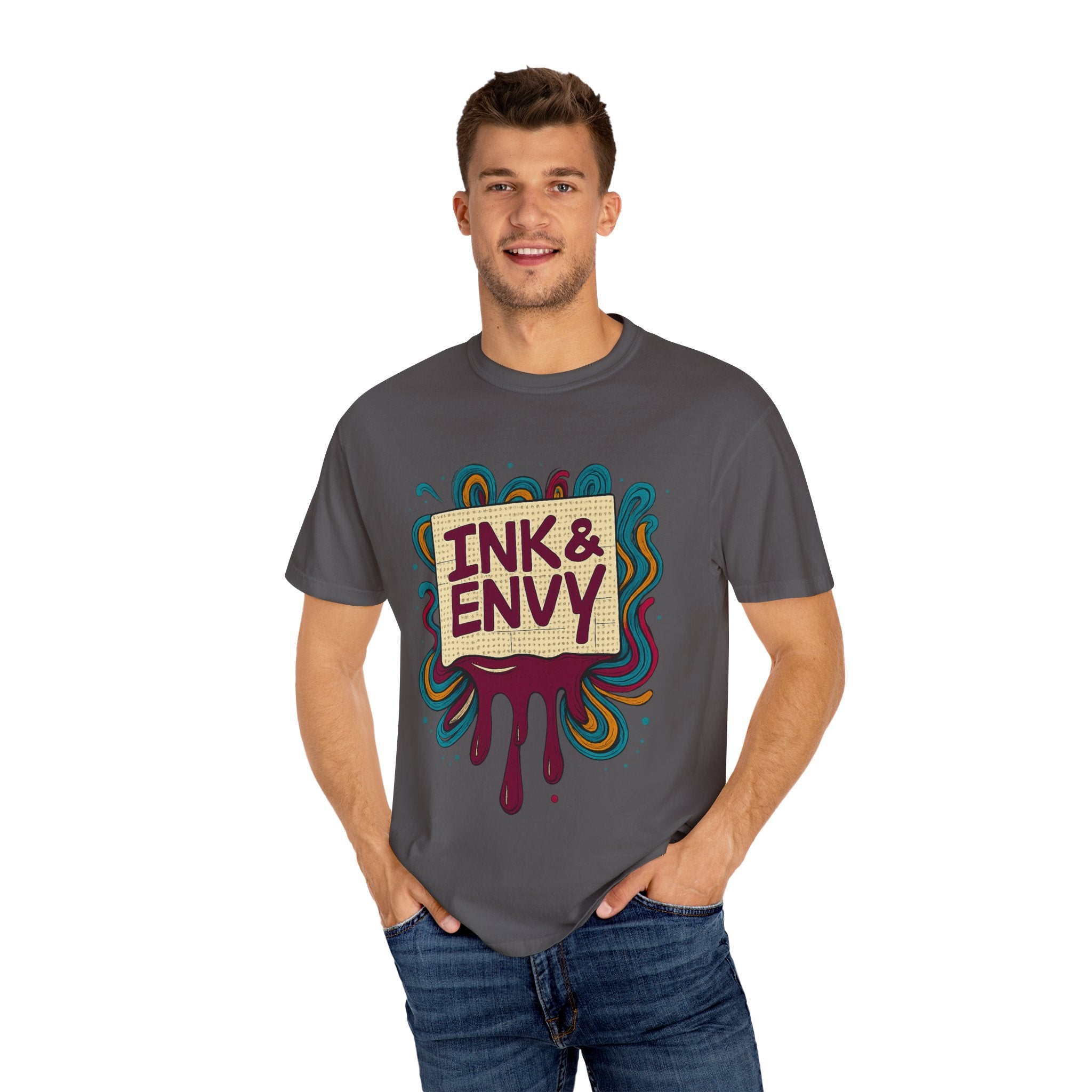 Ink & Envy T-Shirt | Colorful Graphic Tee, Unisex Apparel, Artistic Gift, Casual Wear, Creative Expression