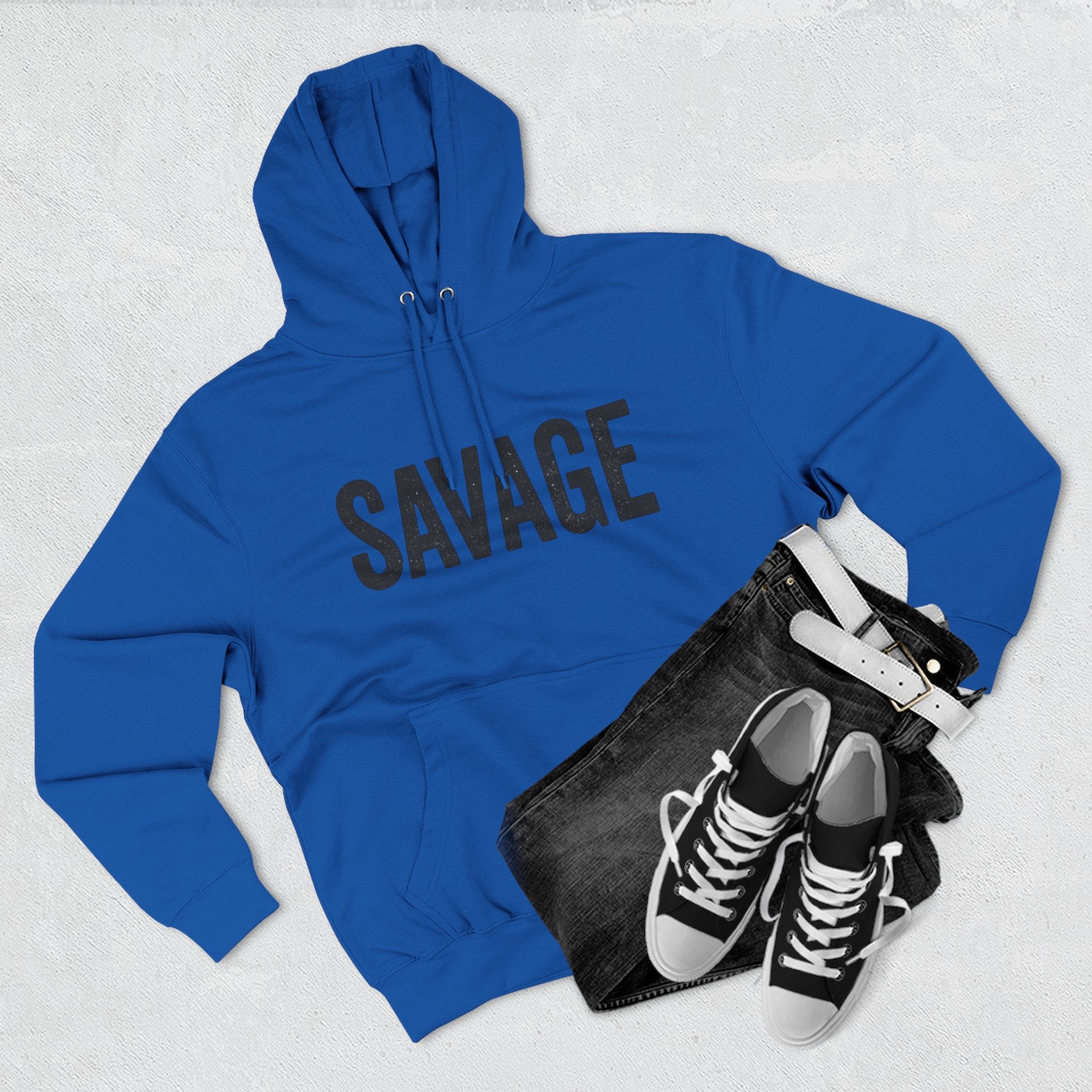 Savage Three-Panel Fleece Hoodie | Trendy Streetwear, Cozy Loungewear, Gift for Her, Unisex Fashion, Casual Outfit