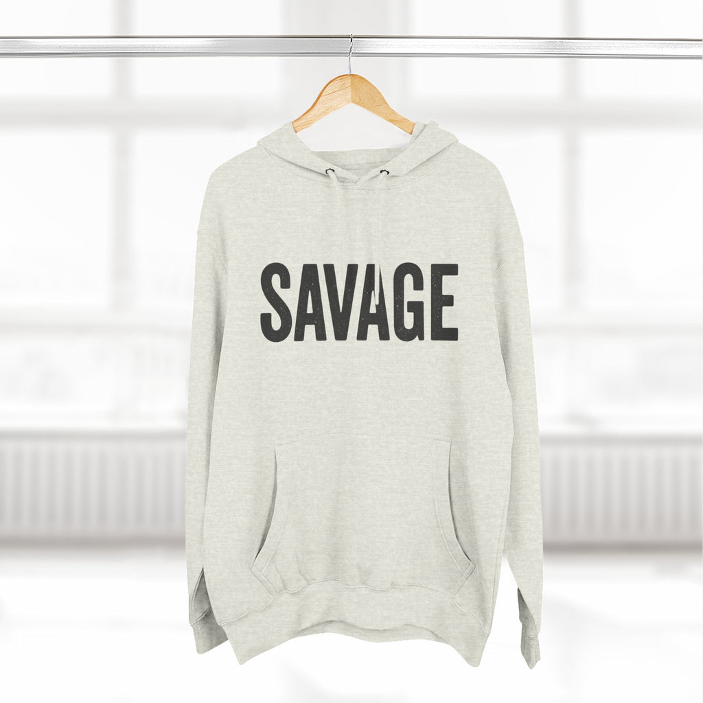 Savage Three-Panel Fleece Hoodie | Trendy Streetwear, Cozy Loungewear, Gift for Her, Unisex Fashion, Casual Outfit