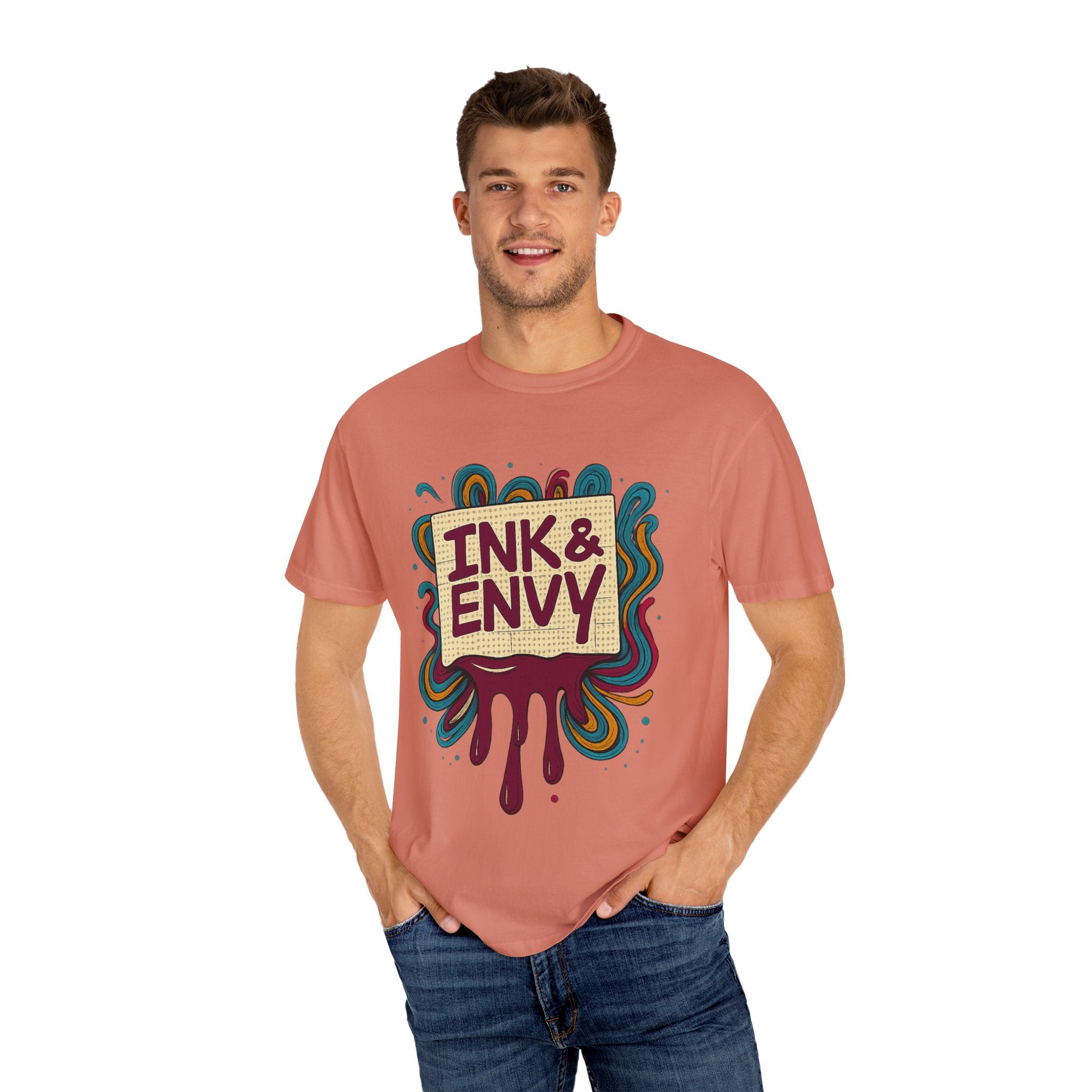 Ink & Envy T-Shirt | Colorful Graphic Tee, Unisex Apparel, Artistic Gift, Casual Wear, Creative Expression