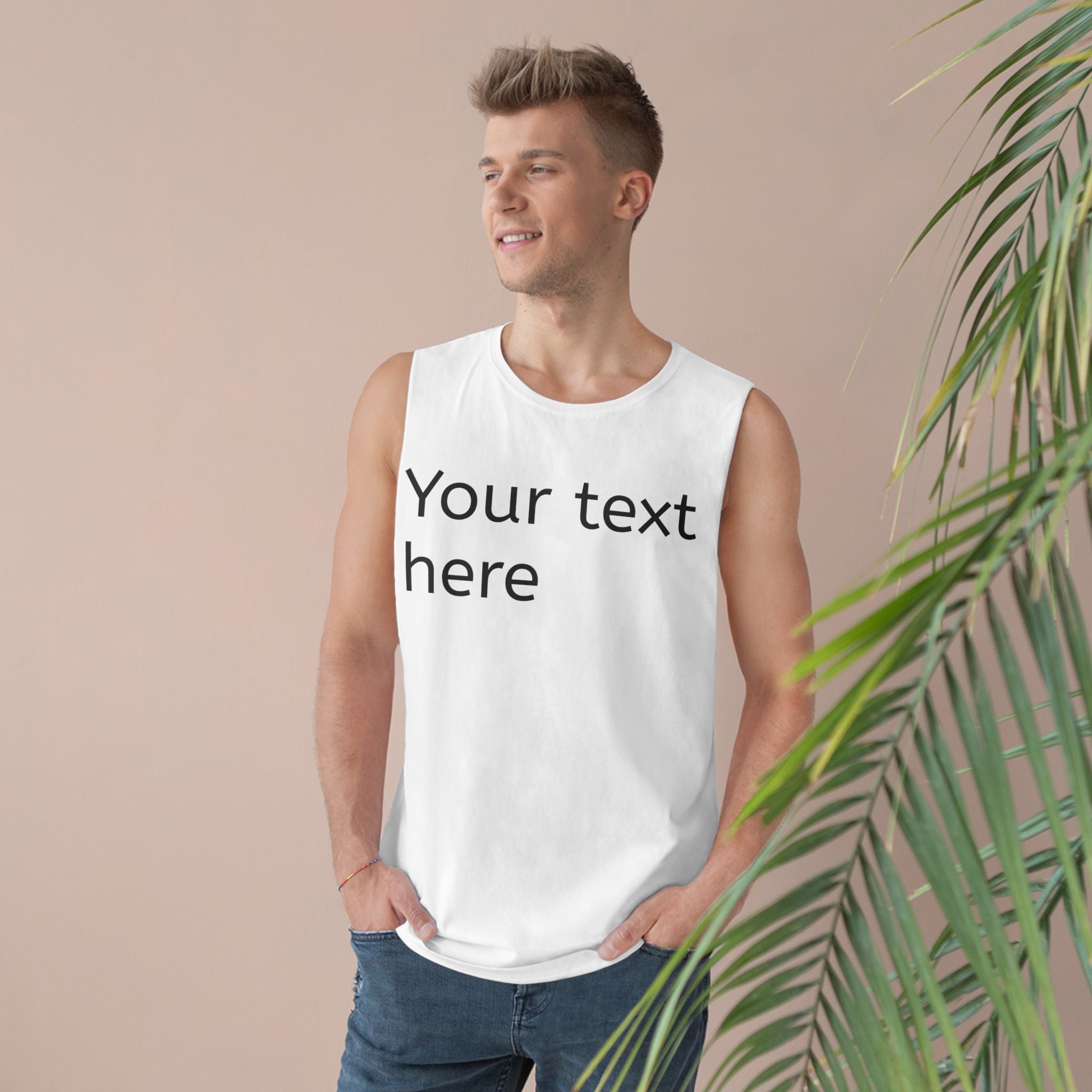 Customizable Unisex Barnard Tank, Personalized Sleeveless Shirt, Casual Summer Wear, Gift for Friends, Custom Text Tank Top