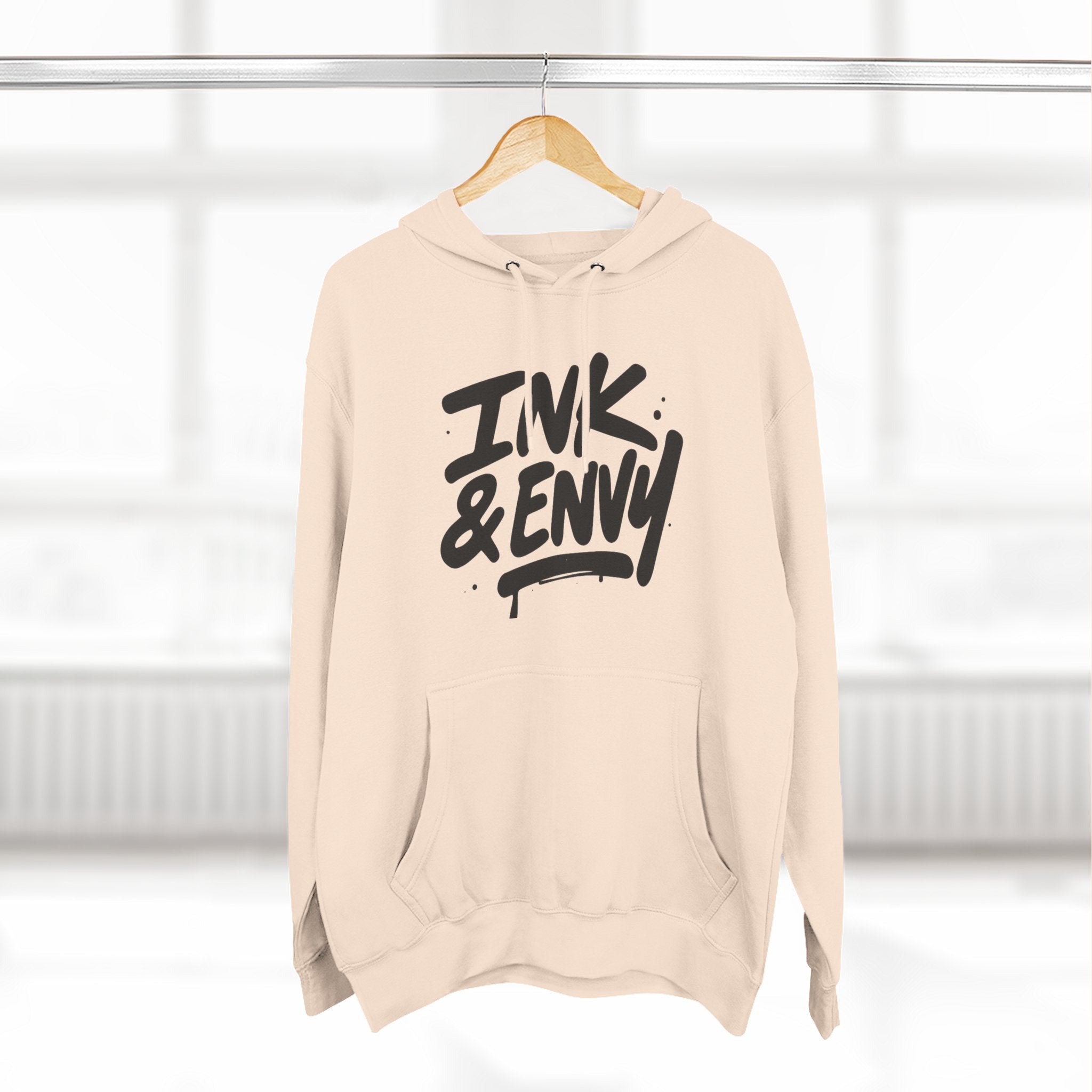 Stylish Fleece Hoodie with Ink & Envy Design, Cozy Streetwear, Gift for Him/Her/Friends, Casual Wear, Trendy Apparel