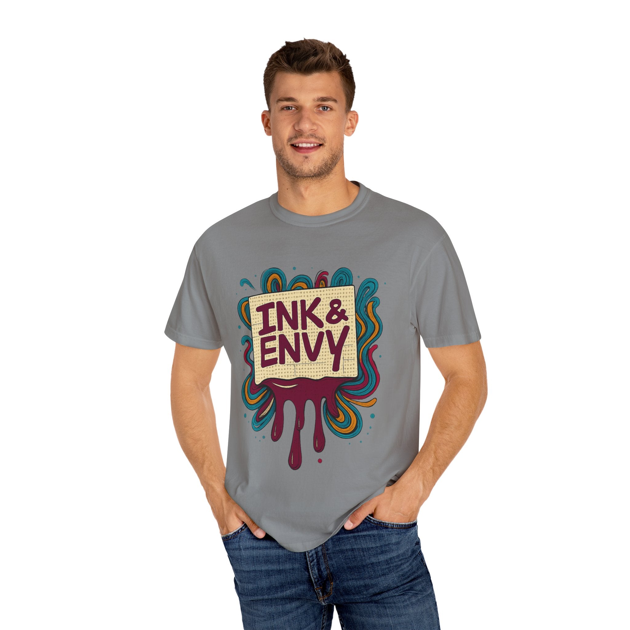 Ink & Envy T-Shirt | Colorful Graphic Tee, Unisex Apparel, Artistic Gift, Casual Wear, Creative Expression
