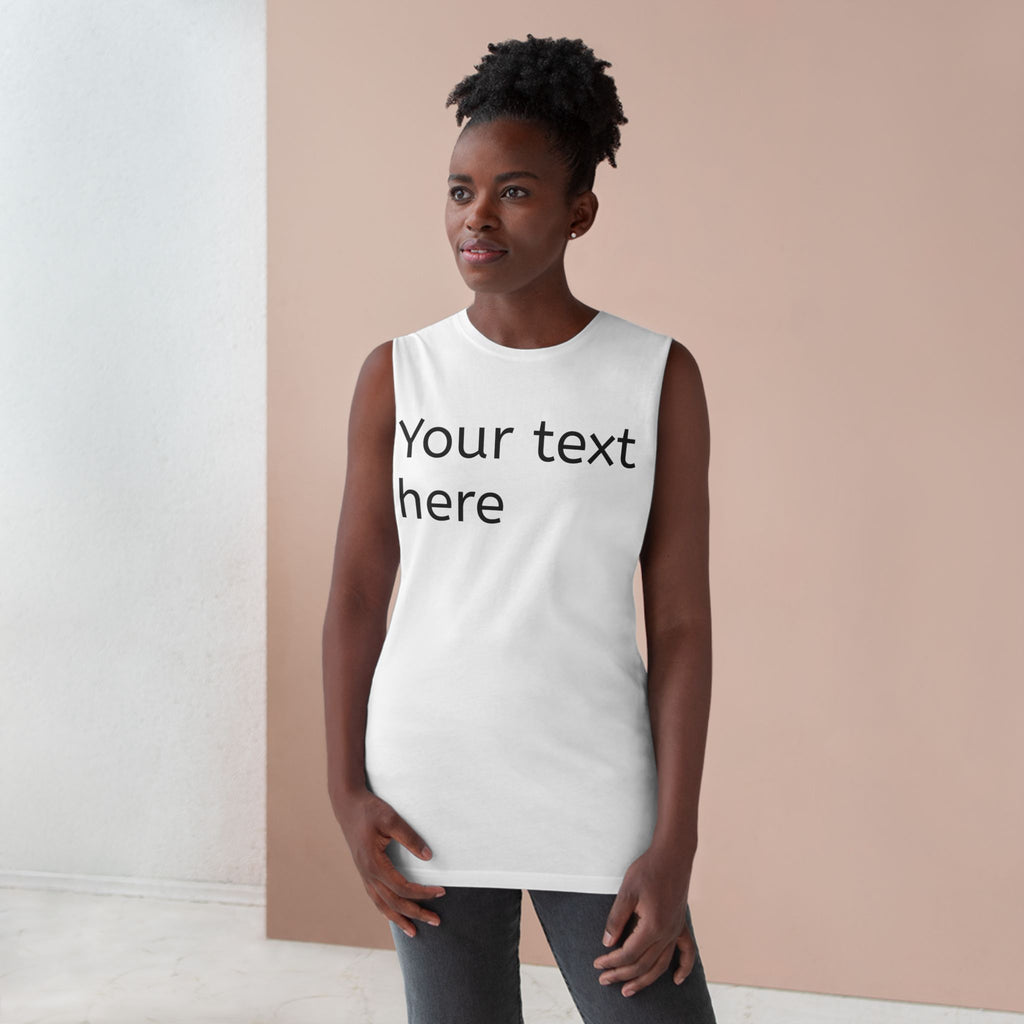 Customizable Unisex Barnard Tank, Personalized Sleeveless Shirt, Casual Summer Wear, Gift for Friends, Custom Text Tank Top