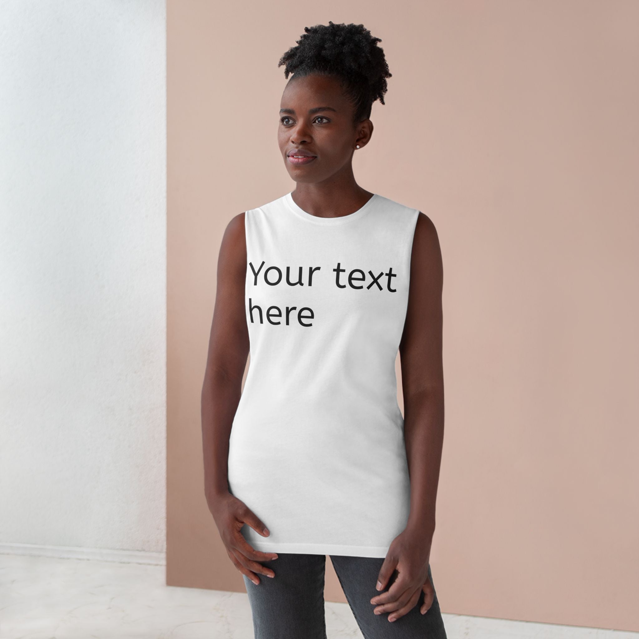 Customizable Unisex Barnard Tank, Personalized Sleeveless Shirt, Casual Summer Wear, Gift for Friends, Custom Text Tank Top
